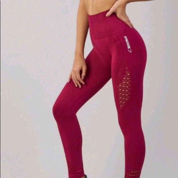 Gymshark Pants - Gymshark Raspberry Beet Seamless Energy Leggings